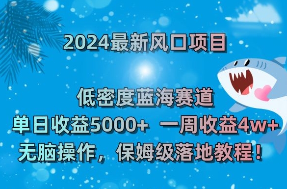 2024最新风口项目,低密度蓝海赛道,单日收益5000+,一周收益4w+!【揭秘】|淘骐网赚资源库