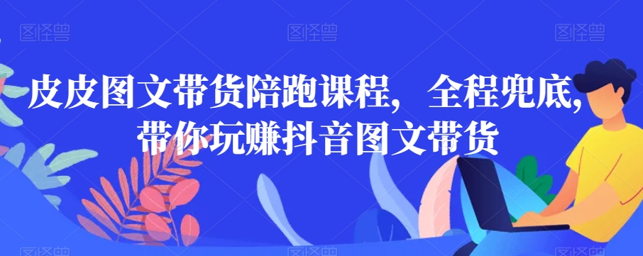 皮皮图文带货陪跑课程,全程兜底,带你玩赚抖音图文带货|淘骐网赚资源库