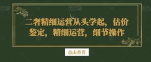 二奢精细运营从头学起,估价鉴定,精细运营,细节操作|淘骐网赚资源库