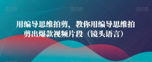 用编导思维拍剪，教你用编导思维拍剪出爆款视频片段（镜头语言）|淘骐网赚资源库