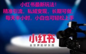 小红书最新玩法!精准引流,私域变现,长期可做,每天半小时,小白也可轻松上手【揭秘】|淘骐网赚资源库