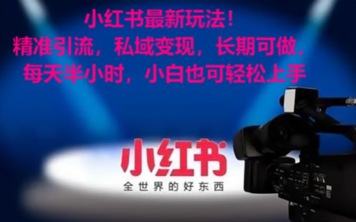 小红书最新玩法！精准引流，私域变现，长期可做，每天半小时，小白也可轻松上手【揭秘】|淘骐网赚资源库