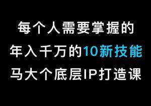马大个的IP底层逻辑课,每个人需要掌握的年入千万的10新技能,约会底层IP打造方法!|淘骐网赚资源库