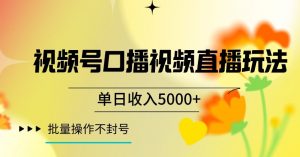视频号囗播视频直播玩法,单日收入5000+,批量操作不封号【揭秘】|淘骐网赚资源库