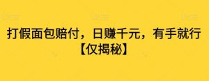 打假面包赔付,日赚千元,有手就行【仅揭秘】|淘骐网赚资源库