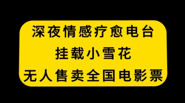 深夜情感疗愈电台,挂载小雪花,无人售卖全国电影票【揭秘】|淘骐网赚资源库