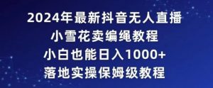 2024年抖音最新无人直播小雪花卖编绳项目,小白也能日入1000+落地实操保姆级教程【揭秘】|淘骐网赚资源库