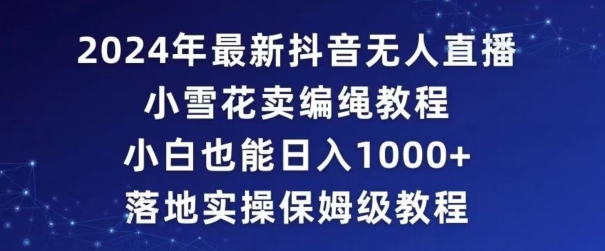 2024年抖音最新无人直播小雪花卖编绳项目,小白也能日入1000+落地实操保姆级教程【揭秘】|淘骐网赚资源库