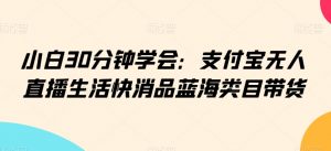 小白30分钟学会:支付宝无人直播生活快消品蓝海类目带货【揭秘】|淘骐网赚资源库