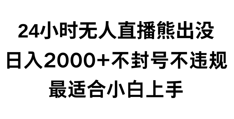快手24小时无人直播熊出没,不封直播间,不违规,日入2000+,最适合小白上手,保姆式教学【揭秘】|淘骐网赚资源库