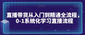 直播带货从入门到精通全流程，0-1系统化学习直播流程|淘骐网赚资源库