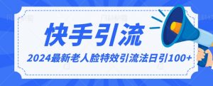 2024全网最新讲解老人脸特效引流方法，日引流100+，制作简单，保姆级教程【揭秘】|淘骐网赚资源库
