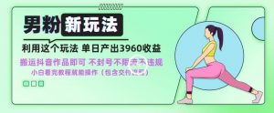 男粉新玩法小白一天也能有3960的收益，不违规不封号不限流，操作当天就能出单【揭秘】|淘骐网赚资源库
