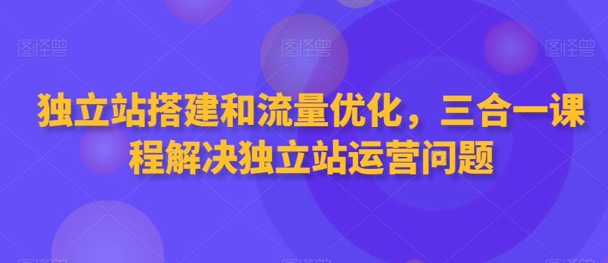 独立站搭建和流量优化,三合一课程解决独立站运营问题|淘骐网赚资源库