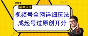 视频号全网最详细玩法，起号过原创开分成，单号日入300+【揭秘】|淘骐网赚资源库