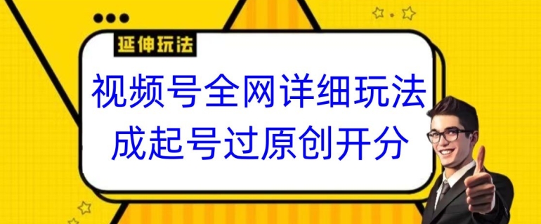 视频号全网最详细玩法,起号过原创开分成,单号日入300+【揭秘】|淘骐网赚资源库
