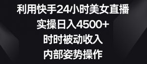 利用快手24小时美女直播,实操日入4500+,时时被动收入,内部姿势操作【揭秘】|淘骐网赚资源库