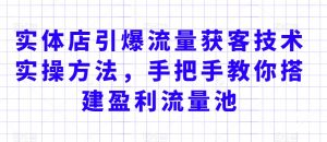实体店引爆流量获客技术实操方法,手把手教你搭建盈利流量池,让你的生意客户裂变渠道裂变|淘骐网赚资源库