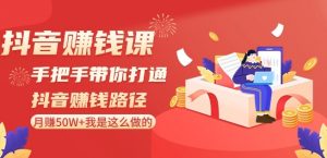 抖音赚钱课-手把手带你打通抖音赚钱路径:月赚50W+我是这么做的!|淘骐网赚资源库