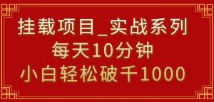 挂载项目，小白轻松破1000，每天10分钟，实战系列保姆级教程【揭秘】|淘骐网赚资源库