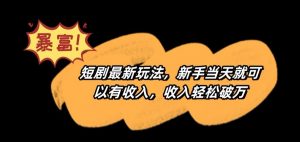 短剧最新玩法,新手当天就可以有收入,收入轻松破万【揭秘】|淘骐网赚资源库