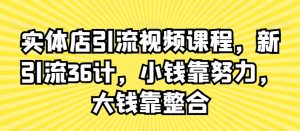 实体店引流视频课程,新引流36计,小钱靠努力,大钱靠整合|淘骐网赚资源库