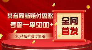 全网首发，2024最新抖音赔付项目，号称一单5000+保姆级拆解【仅揭秘】|淘骐网赚资源库