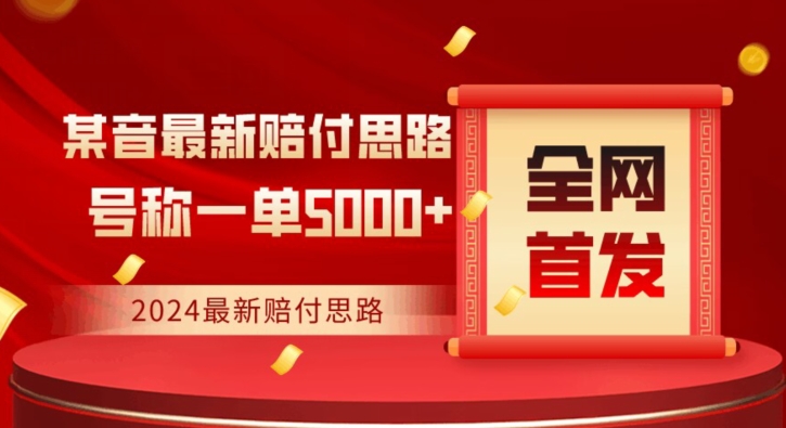 全网首发，2024最新抖音赔付项目，号称一单5000+保姆级拆解【仅揭秘】|淘骐网赚资源库