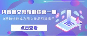 抖音图文剪辑训练营一期,0基础快速成为图文作品剪辑高手|淘骐网赚资源库