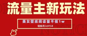 流量主新玩法，美女壁纸和头像，阅读量不低于1w，月入9741【揭秘】|淘骐网赚资源库
