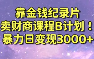 财经纪录片联合财商课程的变现策略,暴力日变现3000+,喂饭级别教学【揭秘】|淘骐网赚资源库