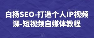 白杨SEO-打造个人IP视频课-短视频自媒体教程|淘骐网赚资源库