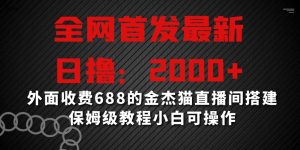 全网首发最新，日撸2000+，外面收费688的金杰猫直播间搭建，保姆级教程小白可操作【揭秘】|淘骐网赚资源库