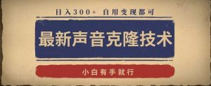 最新声音克隆技术，有手就行，自用变现都可，日入300+【揭秘】|淘骐网赚资源库