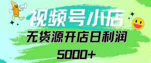 视频号无货源小店从0到1日订单量千单以上纯利润稳稳5000+【揭秘】|淘骐网赚资源库
