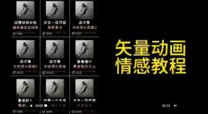 矢量动画情感教程：高点赞涨粉，适合情感、思维、创业教育等赛道|淘骐网赚资源库