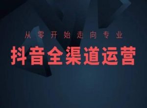从零开始走向专业,抖音全渠道运营,抖音电商培训|淘骐网赚资源库