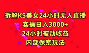 利用快手24小时无人美女直播,实操日入3000,24小时被动收益,内部保密玩法【揭秘】|淘骐网赚资源库