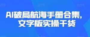 AI破局航海手册合集，文字版实操干货|淘骐网赚资源库