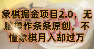 象棋掘金项目2.0，无脑操作条条原创，不懂象棋月入却过万【揭秘】|淘骐网赚资源库