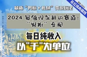 【私域流量最值钱】把“男粉”流量打到手,你便有无数种方法可以轻松变现,每日纯收入以“千”为单位|淘骐网赚资源库