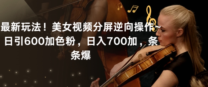 最新玩法！美女视频分屏逆向操作~日引600加色粉，日入700加，条条爆【揭秘】|淘骐网赚资源库