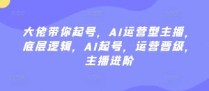 大佬带你起号,AI运营型主播,底层逻辑,AI起号,运营晋级,主播进阶|淘骐网赚资源库