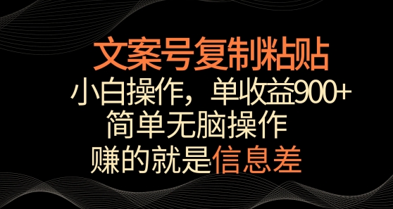 文案号掘金,简单复制粘贴,小白操作,单作品收益900+【揭秘】|淘骐网赚资源库
