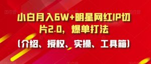 小白月入6W+明星网红IP切片2.0，爆单打法（介绍、授权、实操、工具箱）【揭秘】|淘骐网赚资源库