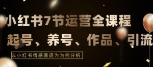 7节小红书运营实战全教程，结合最新情感赛道，打通小红书运营全流程【揭秘】|淘骐网赚资源库