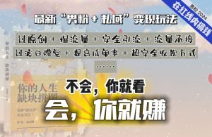 2024,“男粉+私域”还是最耐造、最赚、最轻松、最愉快的变现方式【揭秘】|淘骐网赚资源库