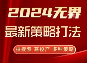 2024无界最新策略打法，拉搜索，高投产，多种策略|淘骐网赚资源库