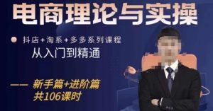 电商理论与实操从入门到精通,抖店+淘系+多多:新手+进阶|淘骐网赚资源库
