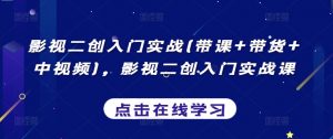 影视二创入门实战(带课+带货+中视频),影视二创入门实战课|淘骐网赚资源库